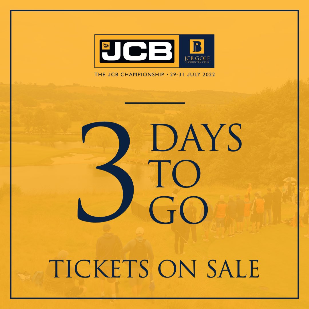 The countdown is on! Only 3 days to go until tickets go on sale for the upcoming <a href="/JCBChampionship/">JCB Championship</a> … Watch this space 👀⛳️🚜💨