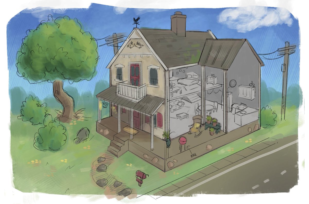 ParalivesGame's tweet photo. Some sketches of a house that one of our artists has been working on recently. 🏡

Do you like the farmhouse look? https://t.co/eKstVGT5P2