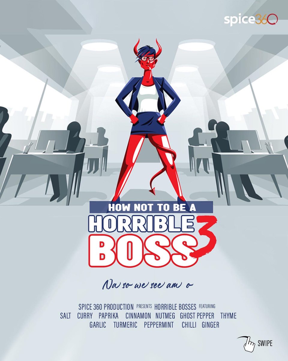 Spice360City's tweet photo. Don’t be the horrible boss. Let’s teach you how not to be.
#HorribleBosses #spice360 #advertisingagency https://t.co/xq0TBsh7Po