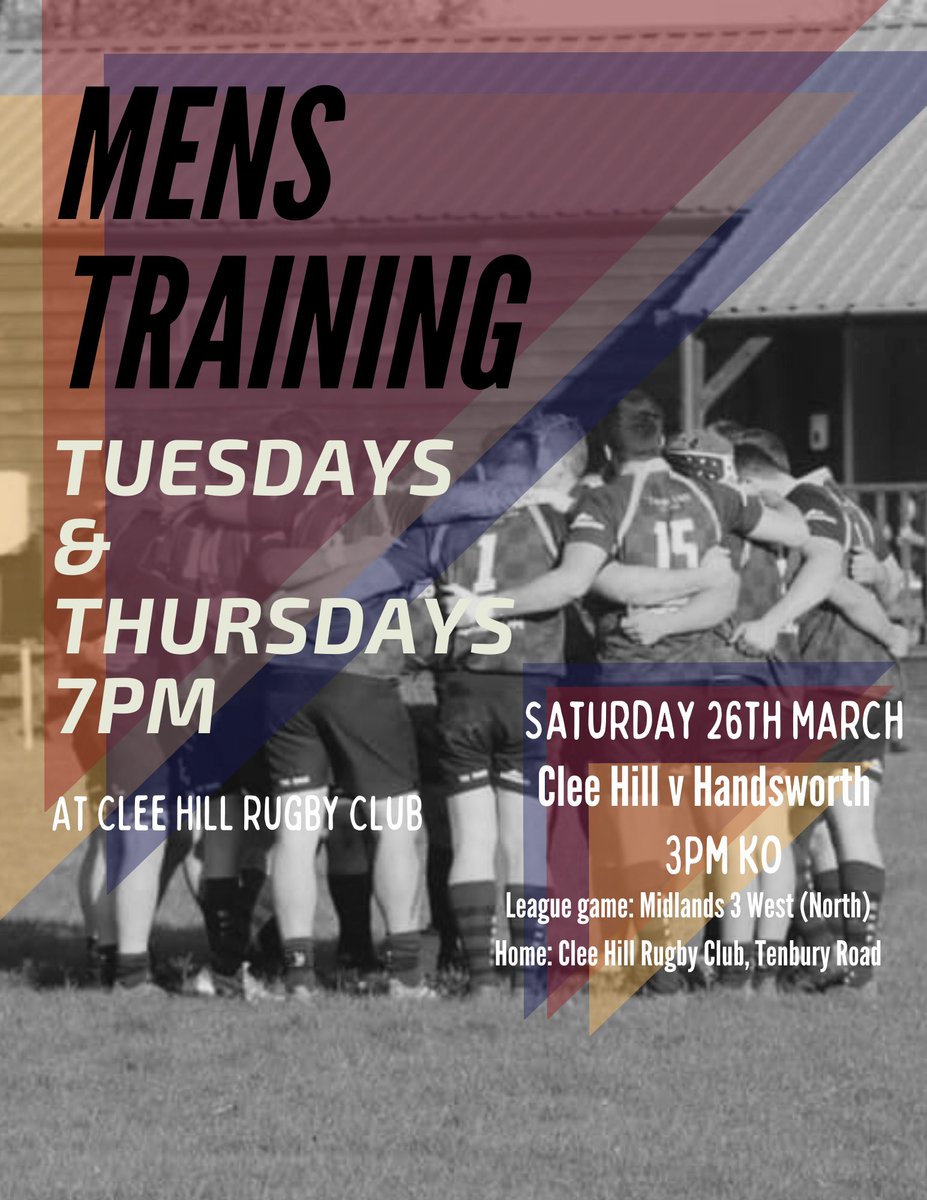 A lovely evening for training☀️

Training is back at the club on Tuesdays and Thursdays from 7pm!🏉

This Saturday (26th March) is the first teams last league home game of the season against Handsworth🏉
3pm KO

#UpTheRams
#comeontherams
