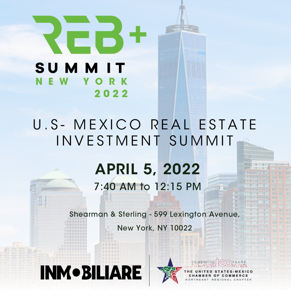 usmcocne1's tweet photo. #USMCOCNE &amp; @INMOBILIARE invite you to the 8th edition of the U.S. - Mexico Real Estate Investment Summit in Manhattan.
We thank our host @ShearmanLaw and our sponsor #LaremicoHoldings
More info: https://t.co/tuehQipr3X
#umcoc #realestate #nyc #mexico #investment #inpersonevent https://t.co/SYlUxoMYs1