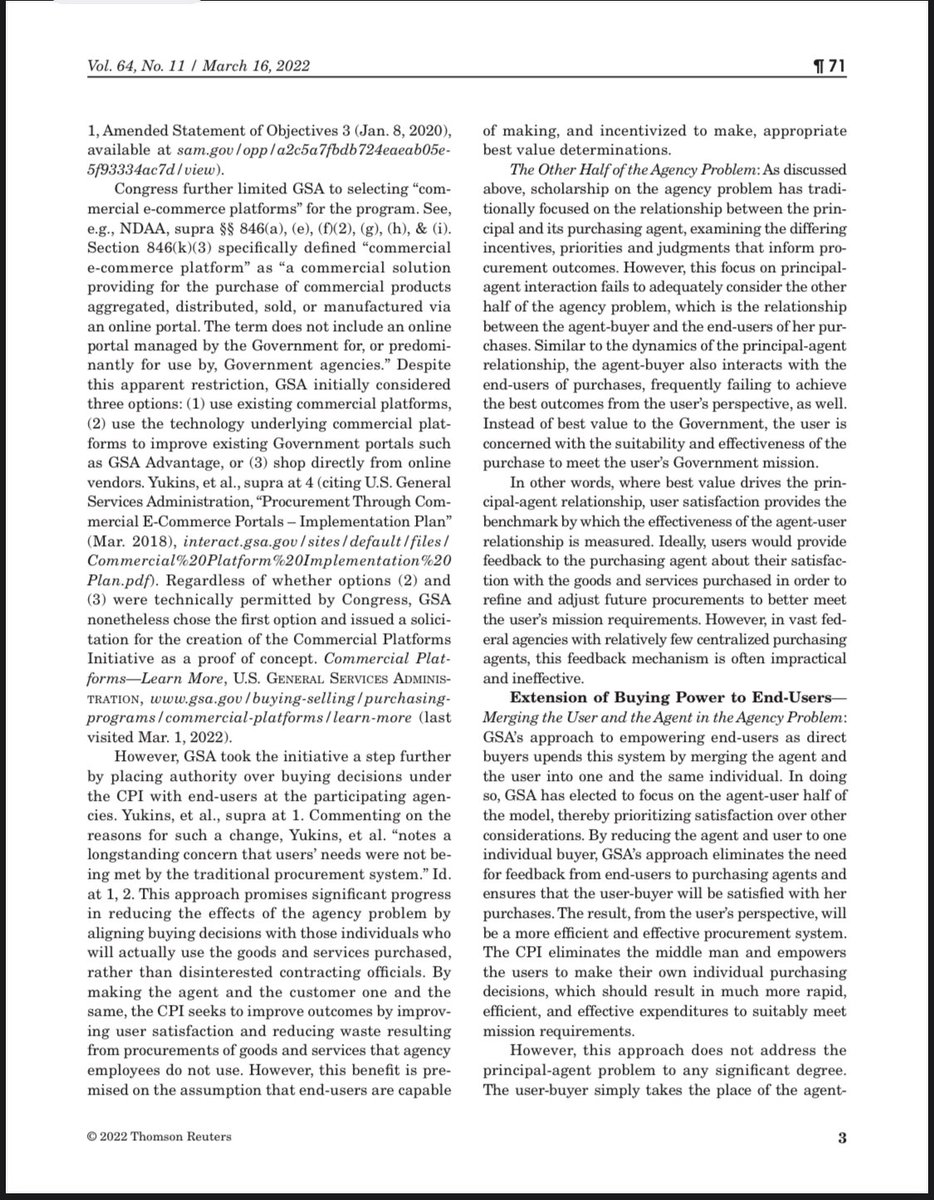 Tregle's tweet photo. Honored to have my article published by The Government Contractor.  “These Boots Are Made for Buying: Buyer Incentives and The Agency Problem in the Commercial Platforms Initiative.” #govcon #procurement #governmentcontractor #gsa #cpi https://t.co/cRBIzCPxff