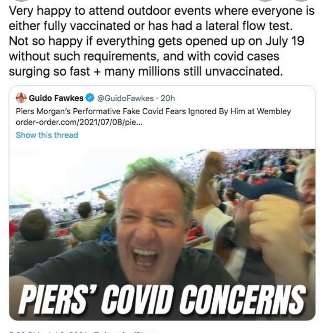 Impotent old men like Piss Morgan sending Virile young men to their death.