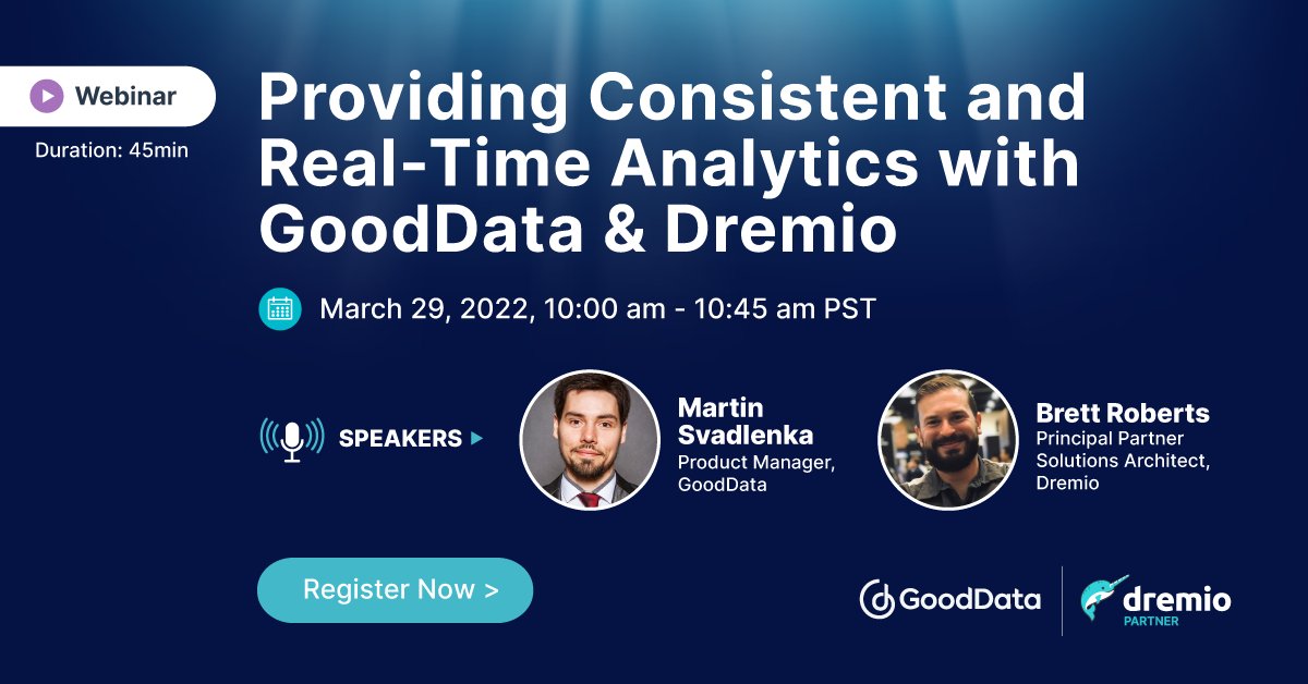 Join this webinar with GoodData and Dremio to learn how you can build modular, scalable, and decoupled analytics consumable anywhere – without moving and copying data. #datalake #lakehouse
bit.ly/3sY4WKl