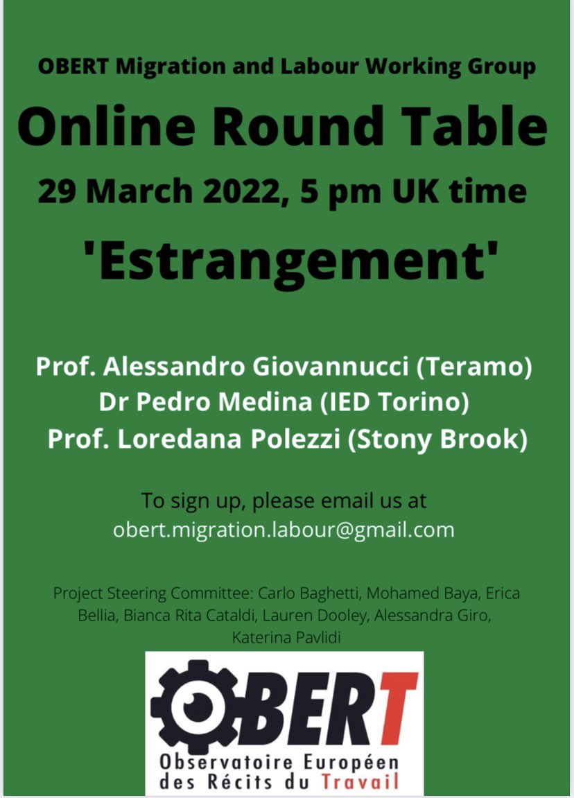 ObertLabour's tweet photo. We are ready for our next roundtable on #migration and #labour, this time with a focus on #estrangement. Join us on Tuesday 29 March. https://t.co/FN3immnZRm