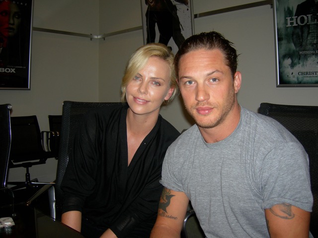 kylebuchanan's tweet photo. Here is Charlize and Tom's very first casting meeting. They had a Skype call with George Miller that day so he could get a sense of their screen chemistry. https://t.co/qXRtJDEhV7
