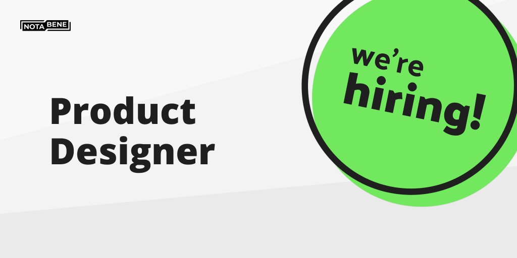 .<a href="/cjeria/">Dsgnr.cc</a> and I are looking for a Product Designer (remote) to join our team at Notabene. 

If you're interested in working on an industry-defining product in the crypto space, we'd love to hear from you!

Apply here: notabene.id/jobs/product-d…