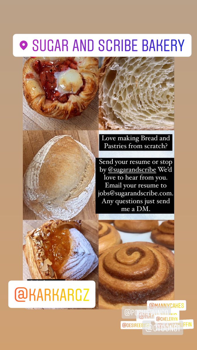 Are you a bread baker? We are hiring $20 an hour+flexible days &amp; shifts+ 401k + shift meal email me maeve@sugarandscribe.com