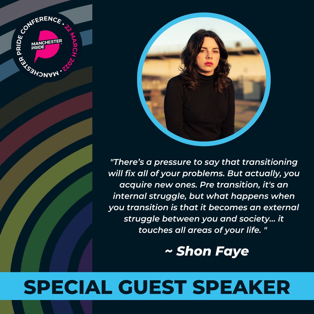 ManchesterPride's tweet photo. “Trans people make up 0.6% of the population… we don’t stand a chance without forming political coalitions with other groups.”
We were over the moon to have the BRILLIANT Shon Faye speak at #MPConference2022 ❤️ Check out her book ‘The Transgender Issue’: https://t.co/YlvLhuXalC https://t.co/AMTlnfeIQg