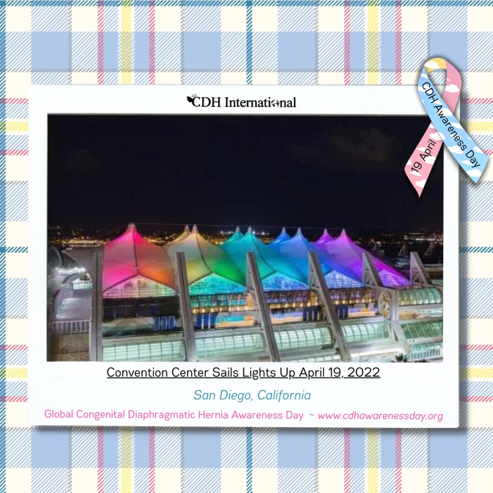 cherubs's tweet photo. San Diego Convention Center Sails are lighting up for Congenital Diaphragmatic Hernia Awareness Day on April 19th! @SDConventionCtr
 
https://t.co/12Qx5ehRig

#CDH #CDHawareness #CDHawarenessday #pediatricsurgery #raredisease #cdhinternational #savethecherubs #SDConventionCtr https://t.co/tWw6xXdFEr