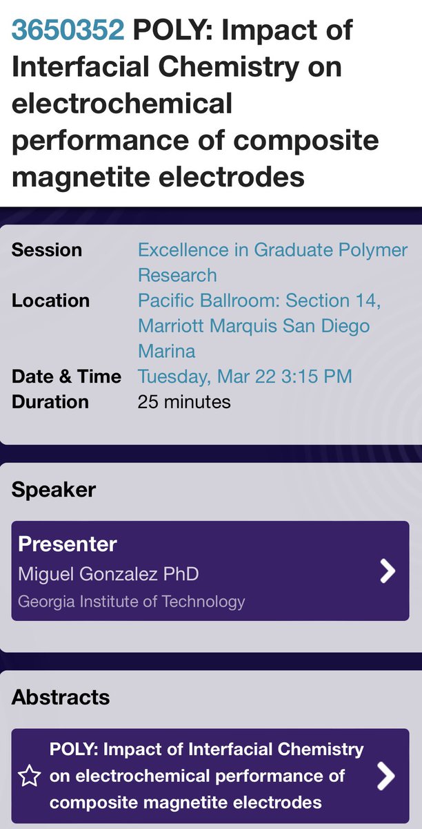 migueagc2's tweet photo. If you are at #ACSSpring2022 come and learn about the integral role of #polymers for use in high capacity #batteries! I’ll be presenting today at 3:15 pm in Marriot Marquis room 14. Shoutout to @POLY_ACS for organizing such an amazing session! https://t.co/Klo4BcgVhD