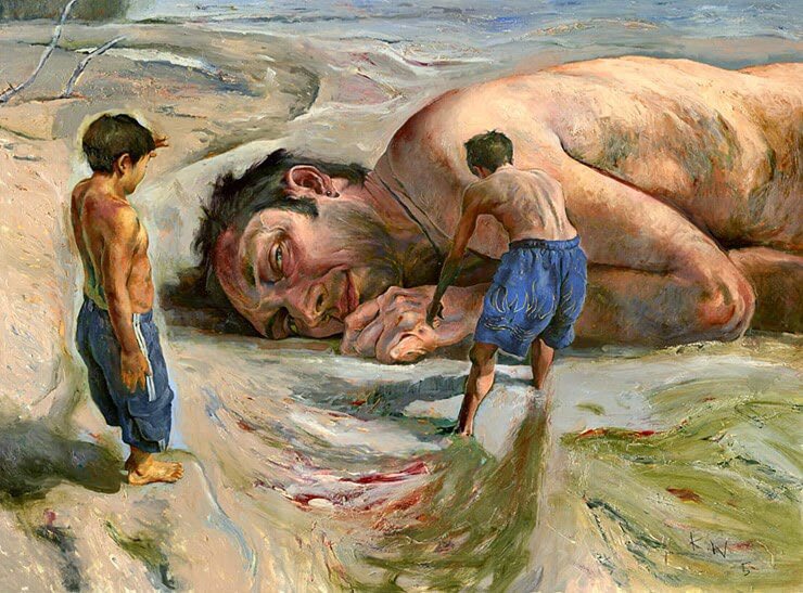 MchiShh's tweet photo. “No sólo era el más alto, el más fuerte, el más viril y el mejor armado que habían visto jamás, sino que todavía cuando lo estaban viendo no les cabía en la imaginación”. (El ahogado más hermoso del mundo- García Marquez) #ruvalcabasclass #elcervantinodemchi #apspanishlit https://t.co/HdKFjqdqTv