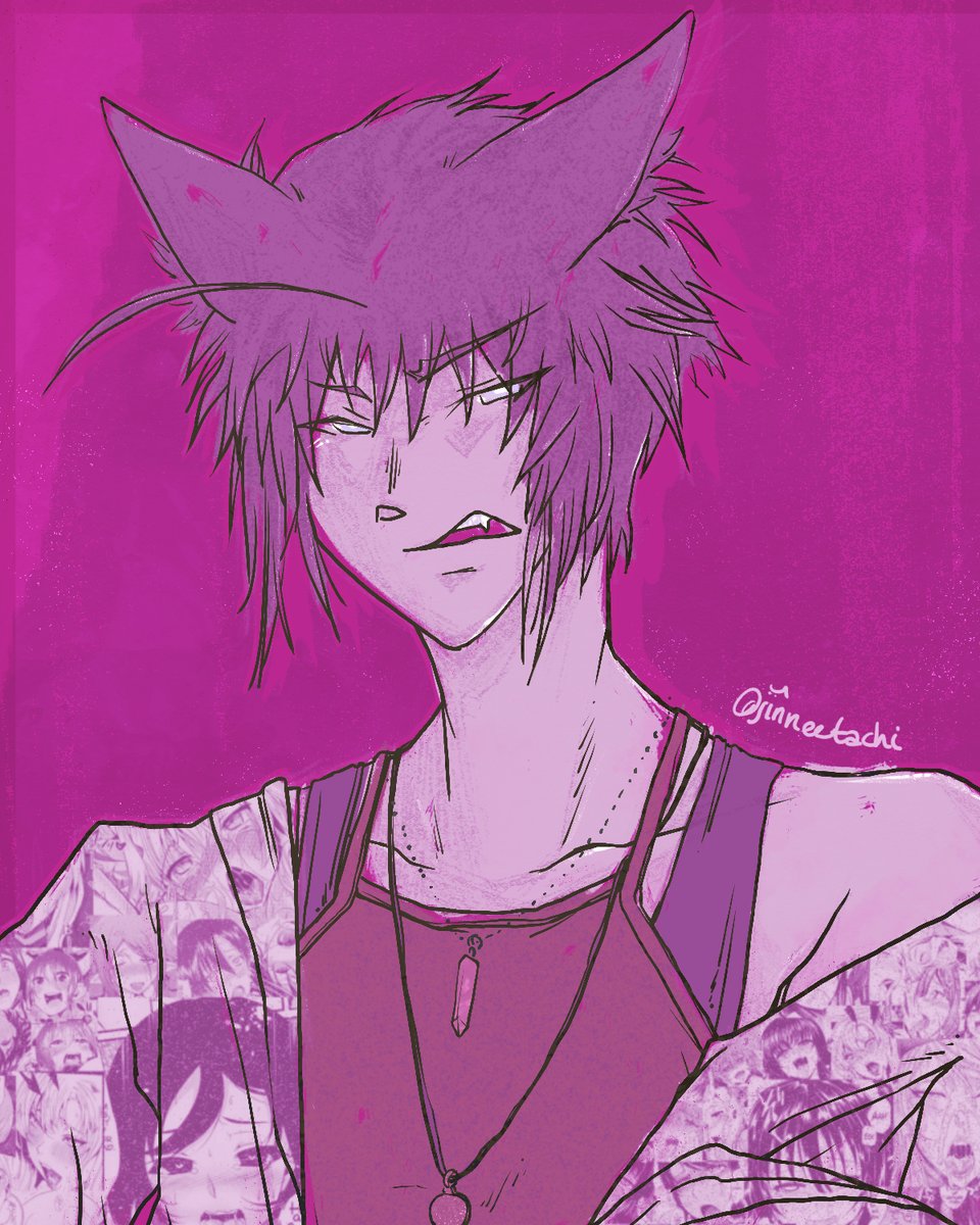 jinneetachi's tweet image. Aeron needs a little love recently.  Poor thing deserves some fun. 😌✨ #soidrewhiminmyclothes 😂
.
#destressing #catdemon #anime #bedhead #expression #my2ndfavjacket