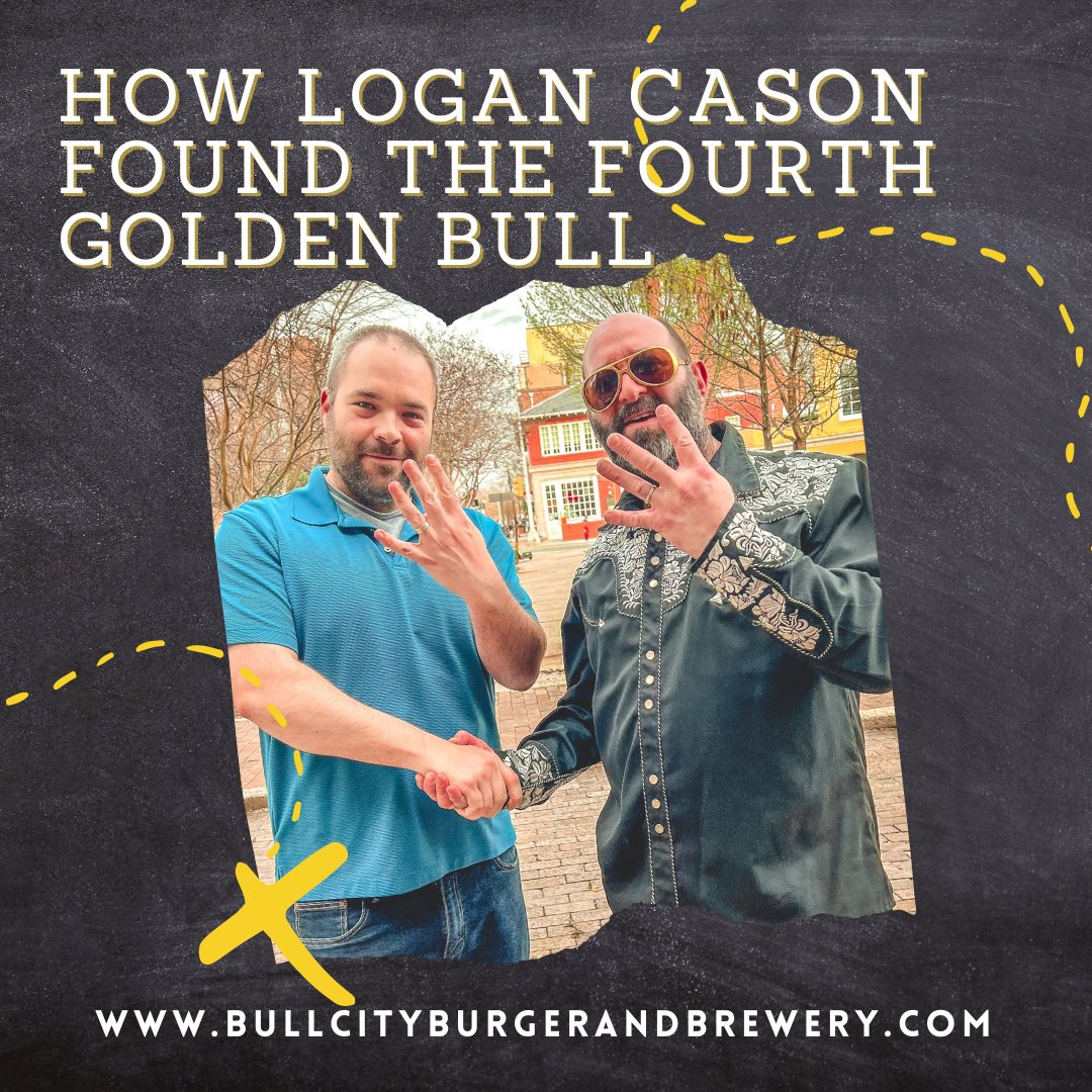 BullCityBurger's tweet photo. And the Winner is…..
🏆 Logan Cason!! He is the winner of the 4th 2022 Golden Bull Hunt🎉 Logan shared his quest over on our website: https://t.co/KjlHvuXBGP #BCBBGoldenBull Thanks to @downtowndurham and #thirdfridaydurham @thirdfridaydurham for your help with this Bull Hunt. https://t.co/4EosROmw3o