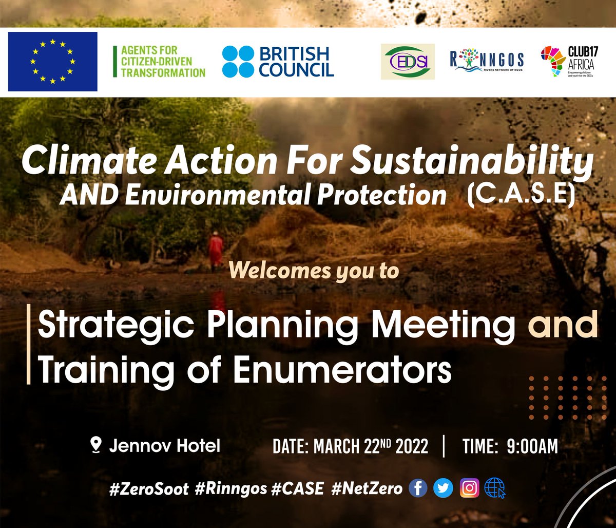 RINNGOS1's tweet photo. Strategic Planning Meeting and Training of Enumerators under the Climate Action For Sustainability and Environmental protection project was held today 22nd March, 2022.

#Rinngos
#environmentalsustainability 
@EUinNigeria
@RINNGOS1
@ngBritish
@ClimateActionNG
@cedsinigeria https://t.co/9ie57p6zvG