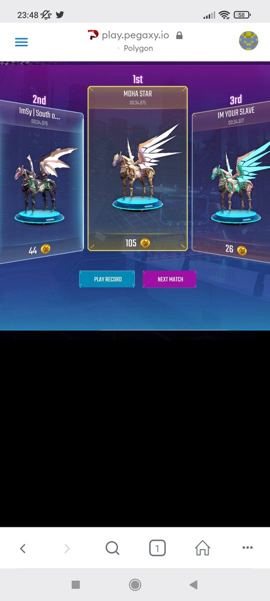 Cataleya_2's tweet photo. 2nd day of racing namin ni heaven 🐎
Thank you sa opportunity @ImmortalSynG 💙💙💙
#ImmortalSyndicateGuild #pegaxy https://t.co/Phm8iguV8c