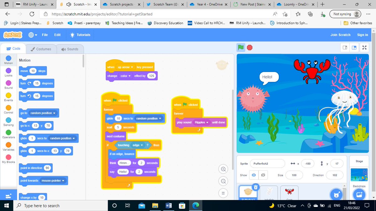 StainesPrepDigi's tweet photo. In #StainesPrepDigitalLearning #StainesPrepYear4 coded some amazing fish tank animations using @scratch, incorporating sound effects and making the fish really 'swim'!
#StainesPrepBeYourBest #StainesPrepPride https://t.co/KIBsBjdVNV