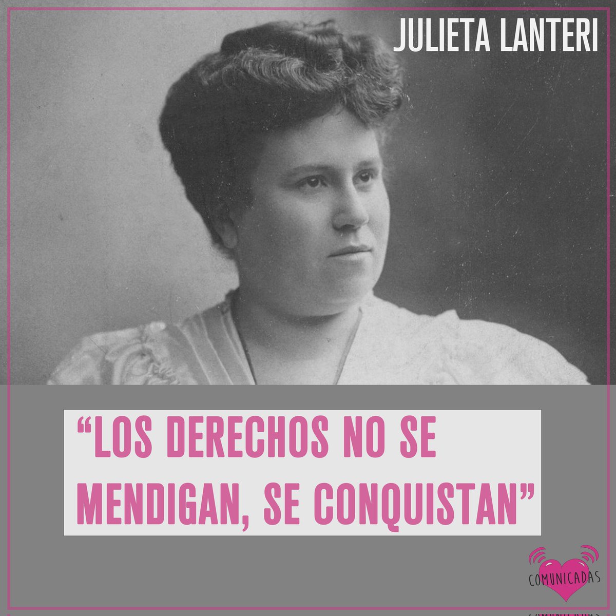 Comunicadasarg's tweet photo. ❗EFEMÉRIDE DEL DÍA

📆Un día como hoy, de 1873 en Italia, nacía Julieta Lanteri. 

✊🏻Fue una política, médica y feminista ítalo-argentina y fue una de las primeras mujeres egresadas de la universidad y la primera mujer que votó, en 1911. https://t.co/g8xw37tlL1