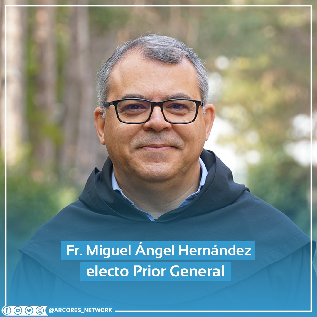 Desde ARCORES 💙 felicitamos al nuevo <a href="/PriorGeneralOAR/">Miguel Ángel Hernández</a>  electo hoy en el #56capítulogeneraloar de la <a href="/oarecoletos/">Agustinos Recoletos</a> 

🙌 Fr. Miguel Ángel Hernández Domínguez  

🙏 Que el Espíritu Santo sea su guía y fortaleza.