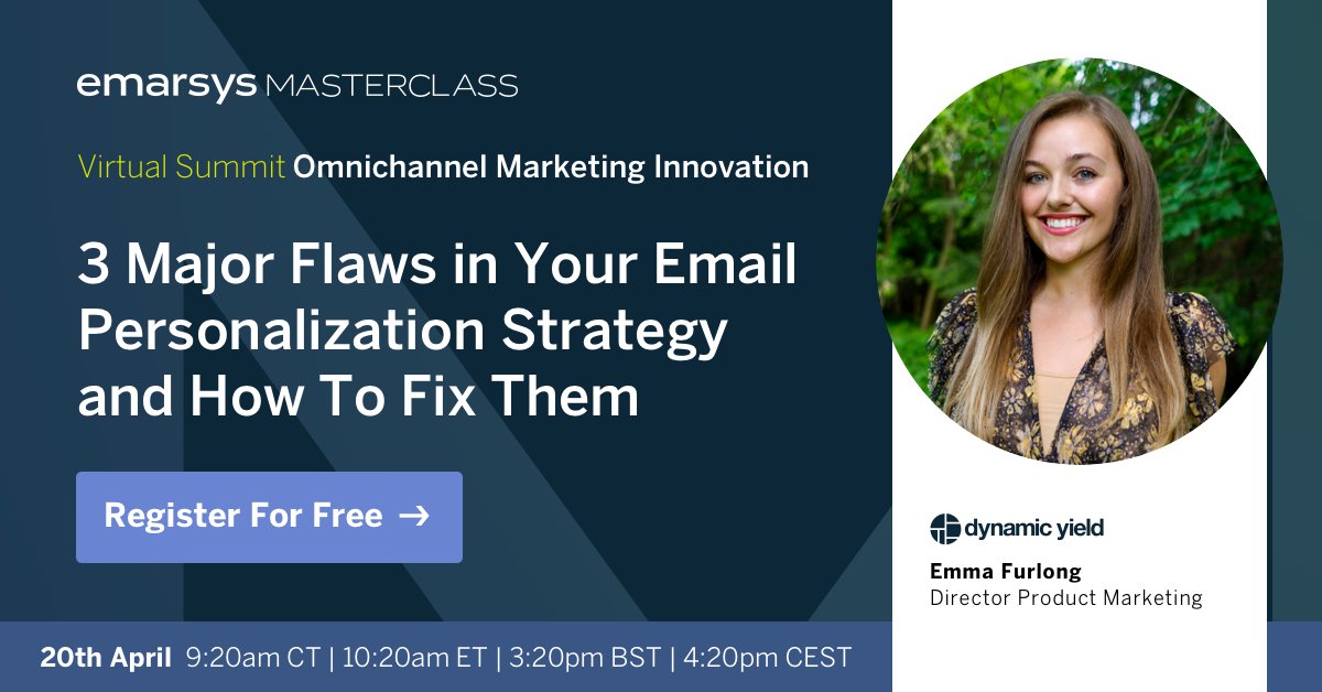 There are 3️⃣ common email marketing challenges that many brands face. Learn what they are and how to combat them in this session with @DynamicYield. 👉 bit.ly/37l3jhx