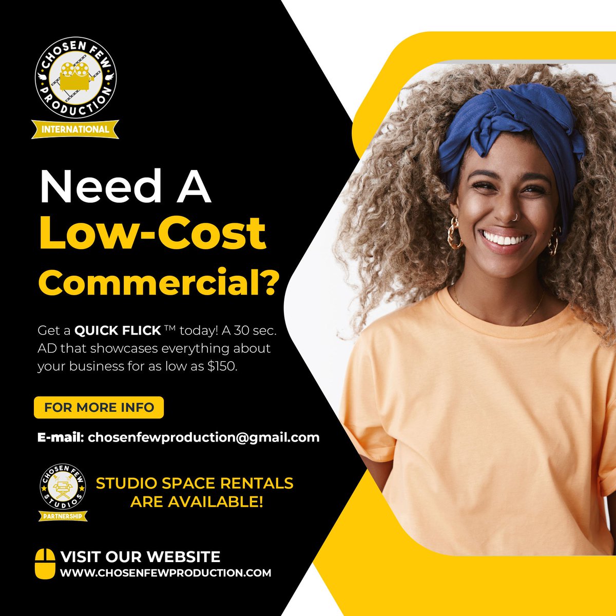 chosenfewprod's tweet image. Calling All Small Businesses! We have the sweetest deal for you‼ Schedule your #QuickFlick today‼ 

#WeAreChosen 🎥🎞
Visit Our Website🌐 : chosenfewproduction.com

#producer #picoftheday #bahamas #cinema #photography #artist #filmisnotdead #photooftheday #film #studio #art