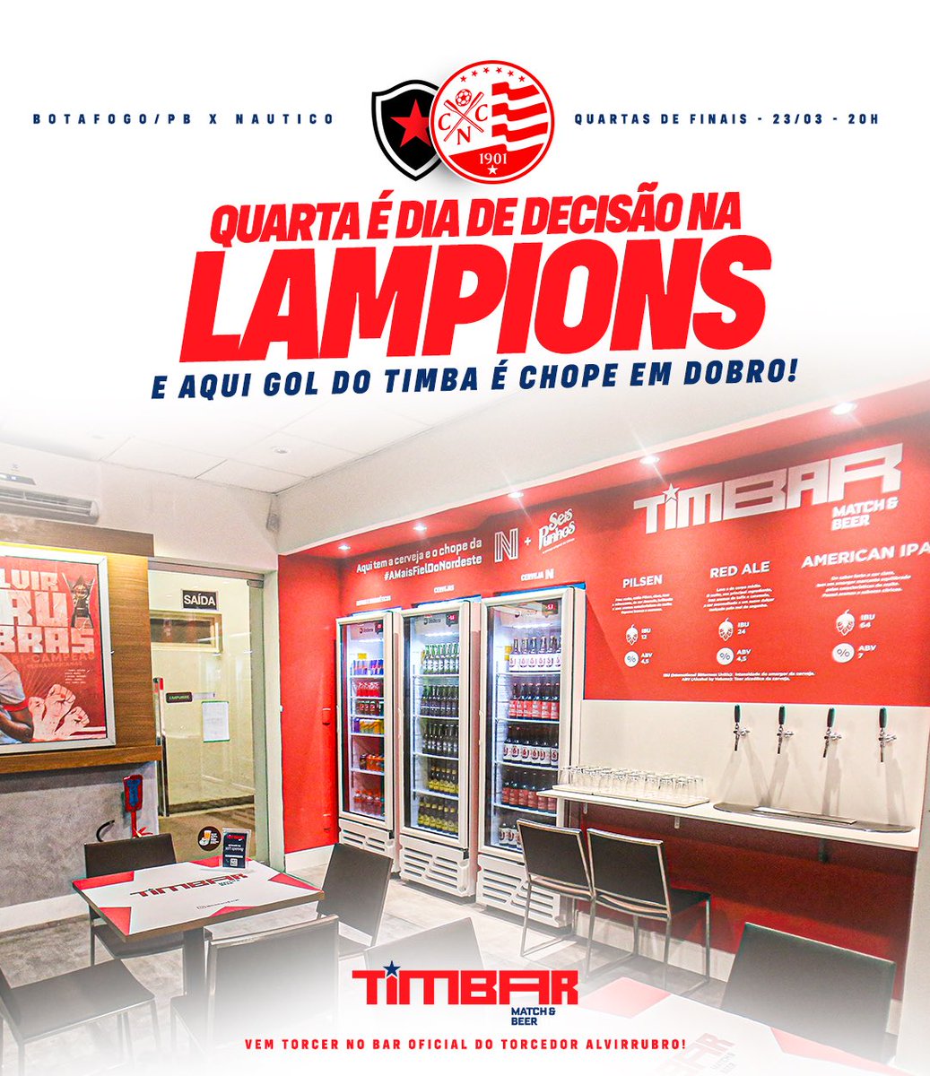 timbaroficial's tweet photo. Alô torcida #maisfieldonordeste !

Amanhã temos mais uma decisão e só a vitória nos interessa! Vem curtir com a gente esse jogaço pela busca da semi da Lampions! 
.
.
E como não pode faltar se tem gol do timba tem chopp em dobro no #Timbar
.
.
#copadonordeste2022
#LampionsLeague https://t.co/dYDLEOtCeb