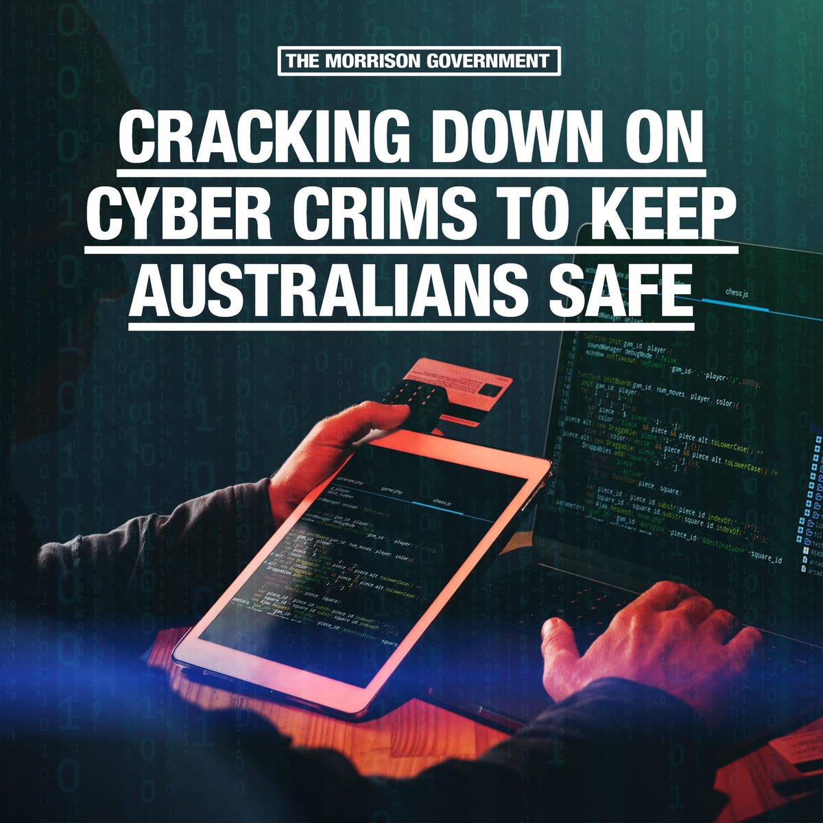 AlanHowardJones's tweet photo. The Morrison Government continues to keep Australians safe from cyber crime.  Read about our latest measures to crack down on those who prey on Australians online and threaten our way of life:

https://t.co/XxtpdtkCTZ

#CyberCrime
#Technology
#CombatCyberCrime
#AStrongLocalVoice https://t.co/Iyn8NeIVv9