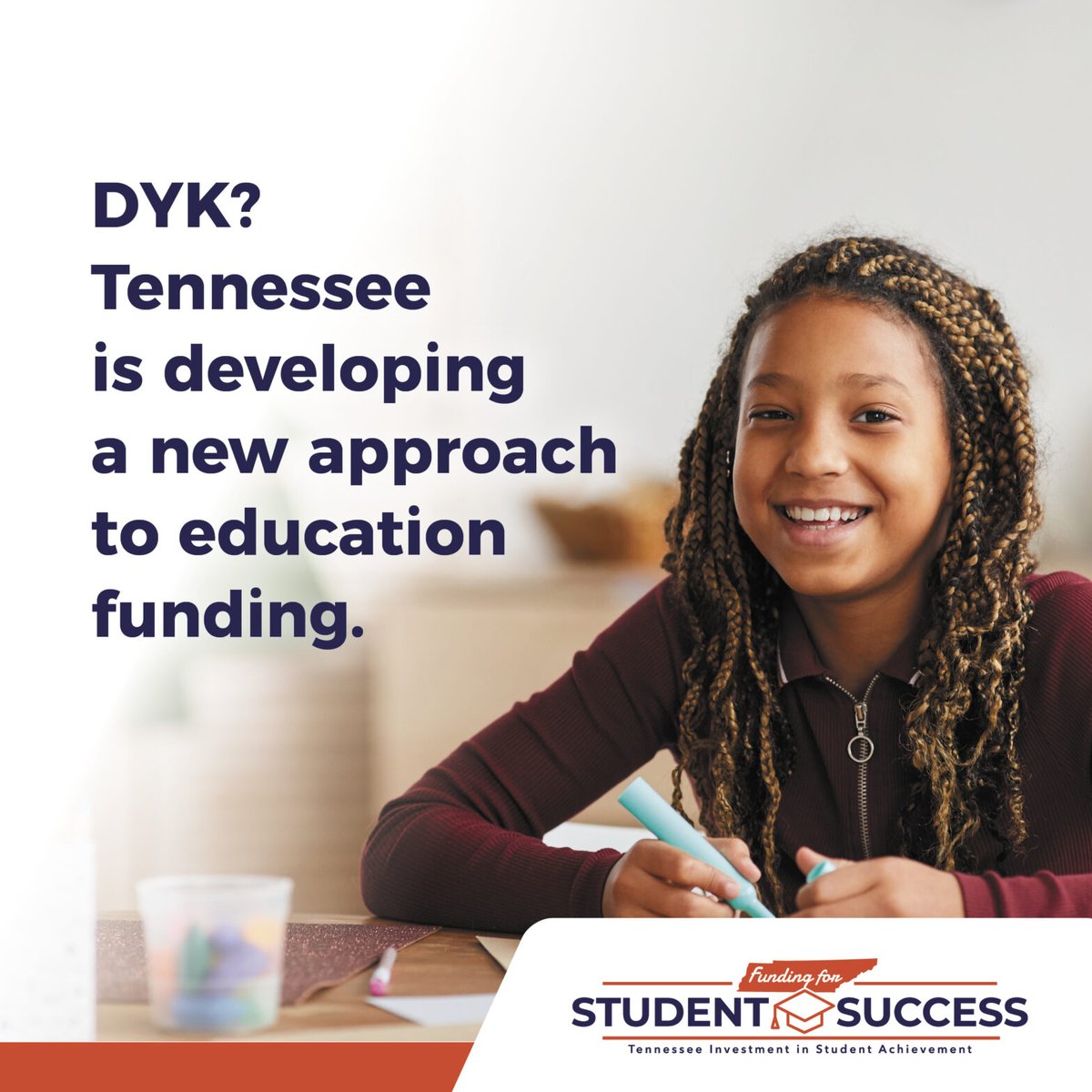 Tennessee is reimagining funding for all public-school students for the first time in more than thirty years. Click here to learn more: fundingforstudentsuccess.org #TNEduFunding