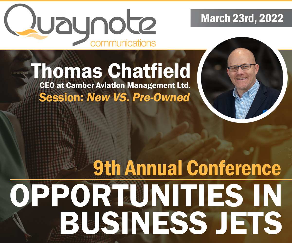 AviationCamber's tweet photo. #Tomorrow! Thomas Chatfield is speaking at #Quaynote's 9th Annual Opportunities In Business Jets event in #Malta. He'll cover the many advantages of jet refurbishment vs. buying new.
Tickets: https://t.co/7u75Z8ppz5 | Agenda: https://t.co/fFMy3p1mpa
#CamberAviation #GottaJet https://t.co/rnJWU4qmN2
