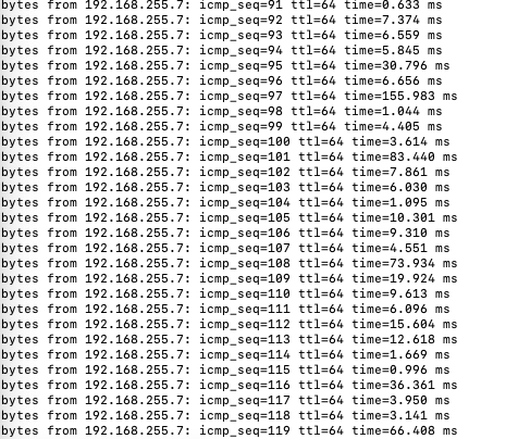 SupportuTechnol's tweet photo. @Ubiquiti Hey team, as no ticket system for issues (only RMA) and community too slow for live issues so posting on twitter - USW-Aggregation - Has awful packet loss under light loads - FW 5.76.7 latest today. Had to swap out for other switch. Screenshot unloaded ping times https://t.co/4PlIRdoYel