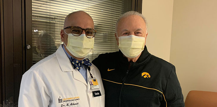 uiowaalumni's tweet photo. With a newfound fondness in the Hawkeyes, this Terrapin fan made a gift to the University of Iowa Hospitals and Clinics to say thank you and help others after he collapsed while cheering for the Maryland men’s Basketball team in Carver-Hawkeye Arena. 
https://t.co/ejlKh8kH2I https://t.co/rSCVcMcADA