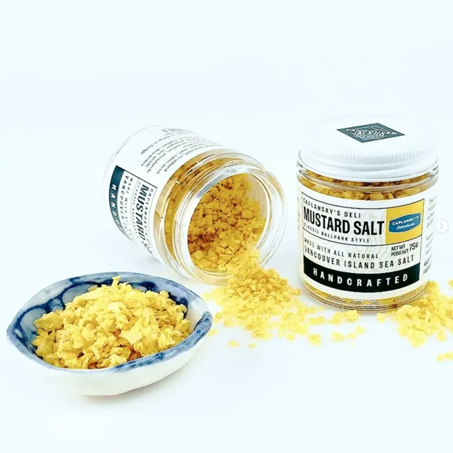 Put some pep in your step with the collab you never knew you needed. <a href="/CaplanskysDeli/">Caplansky's Deli</a>'s Ballpark Mustard meets <a href="/VanIsleSalt/">Vancouver Island Sea Salt</a> for a deliciousness-boosting sprinkle. Use it as a zingy finishing salt! gourmetwarehouse.ca/caplanskys-del…