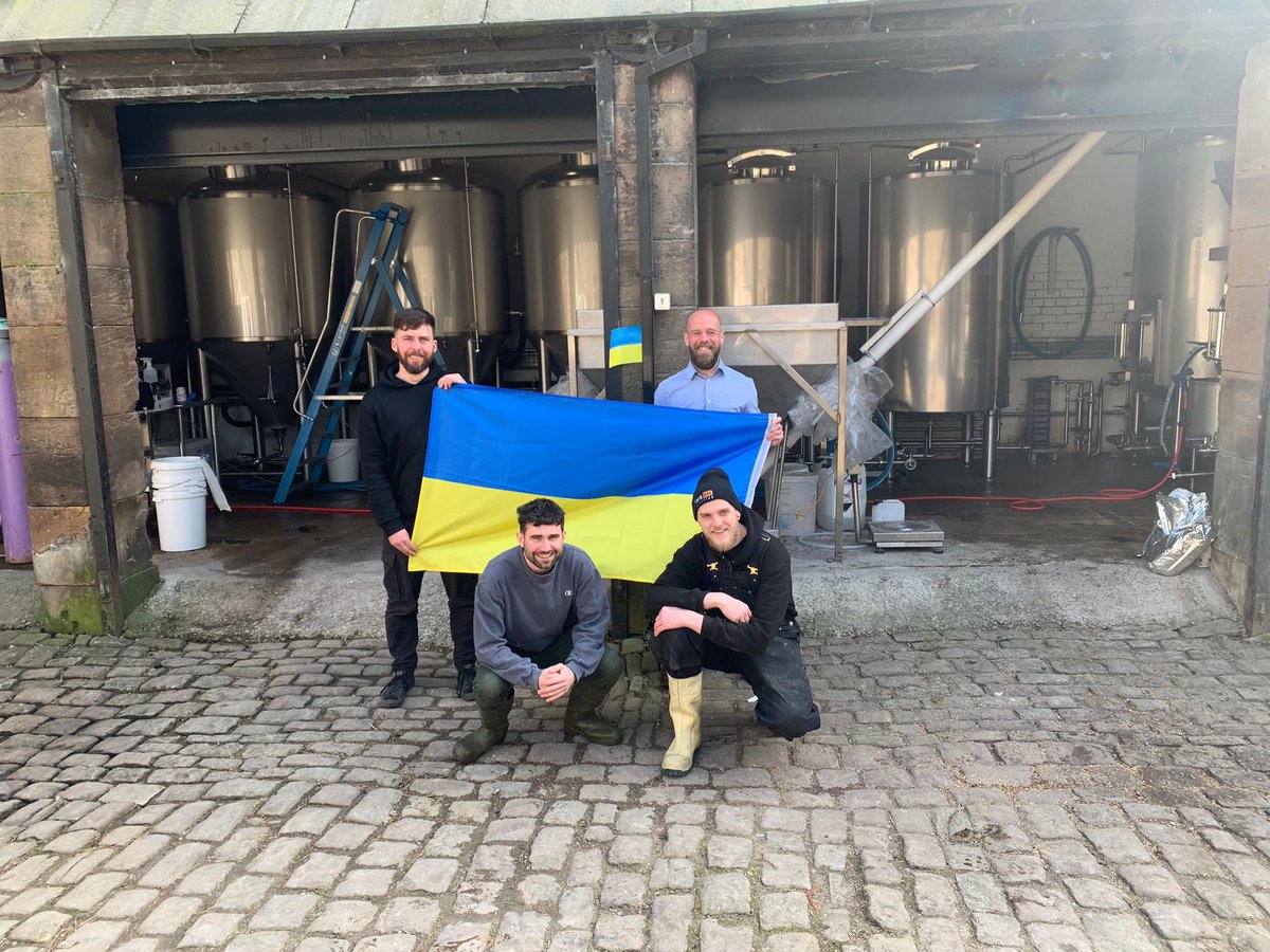 rivingtonbrewco's tweet photo. Honoured to have Varvar down on the farm today. 

In light of the horrific events that are transpiring in Ukraine, we will be donating the profits of this collab to drinkersforukraine

Varvar are based in Kyiv, production at the brewery has completely stopped, https://t.co/zaUM6i00Hd