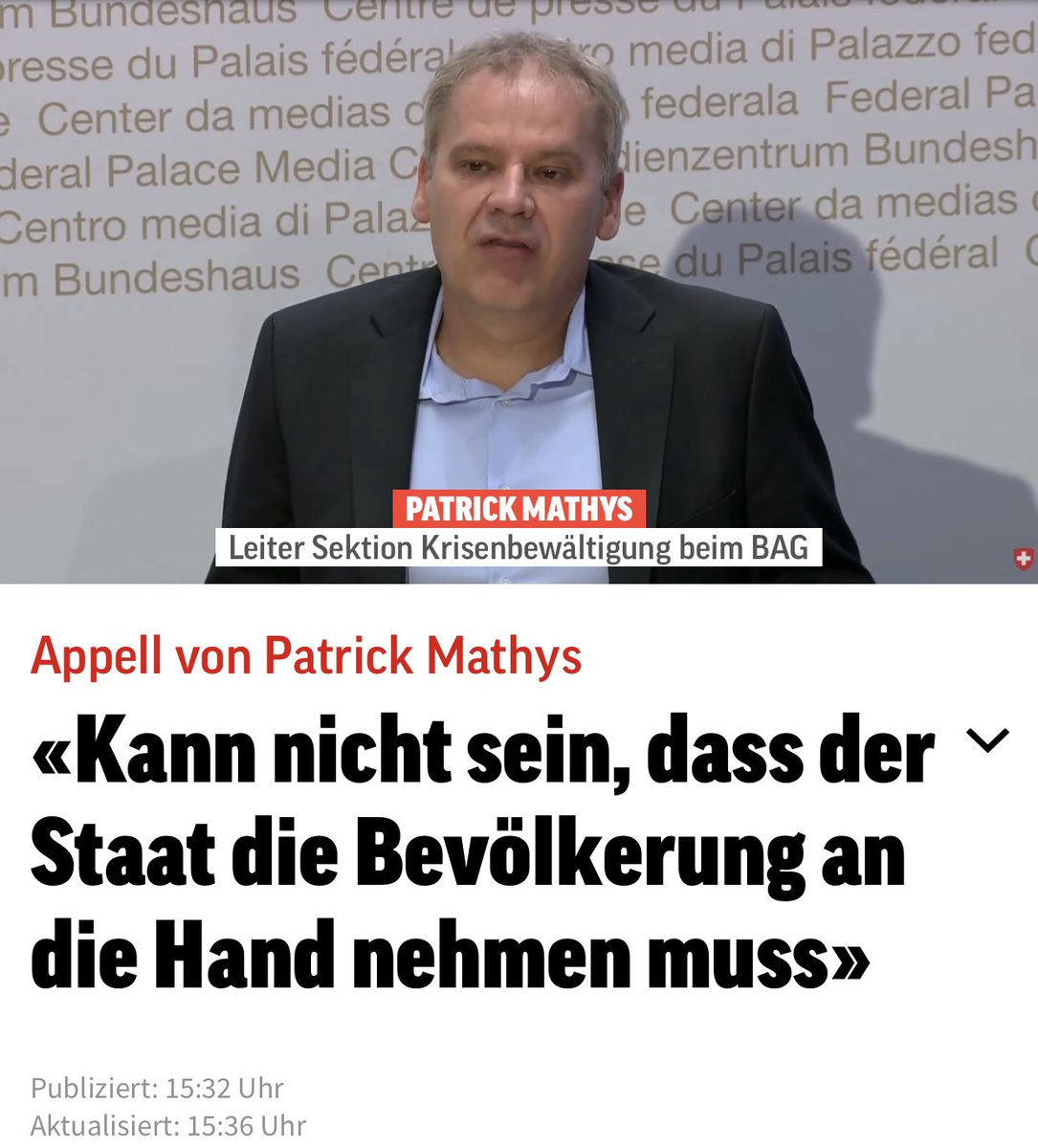 Heiterweiter66's tweet photo. Soso … „kann nicht sein, dass der Staat die Bevölkerung an die Hand nehmen muss“ - zynischer geht es wohl nicht mehr bei den 7 Vollversagern #berset & Co. und beim @BAG_OFSP_UFSP und der 🇨🇭#taskfarce - genau das und mehr habt ihr 2 Jahre lang getrieben! https://t.co/W85XK0Hznj