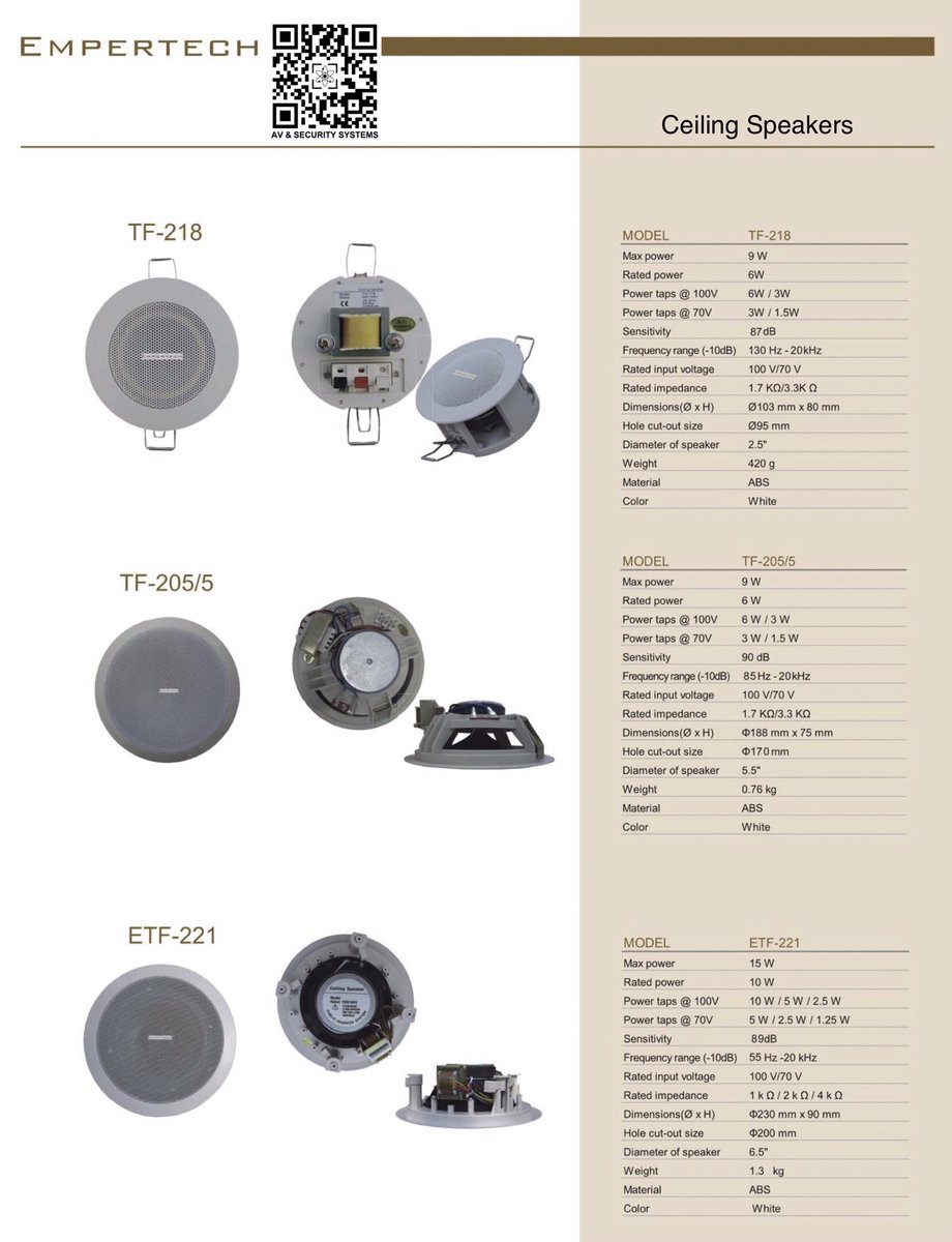AVSecuritySyst1's tweet image. #Empertech
#TF218
#TF205
#TF2055
#ETF221
#CeilingSpeaker
#PAVA
#PublicAddress
#VoiceAlarm
#BGM
#BackgroundMusic
#Honeywell
#HoneywellAudioVisual