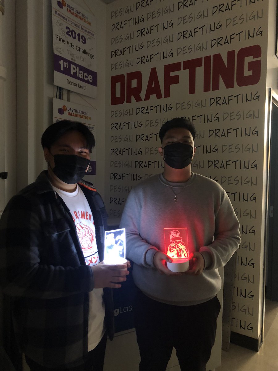 shsdrafting's tweet photo. Grade 12 students have started cutting their custom designed LED lights #autocad #epilog #drar4s #sislerHS #winnipegSD https://t.co/4C8QsI0fpS
