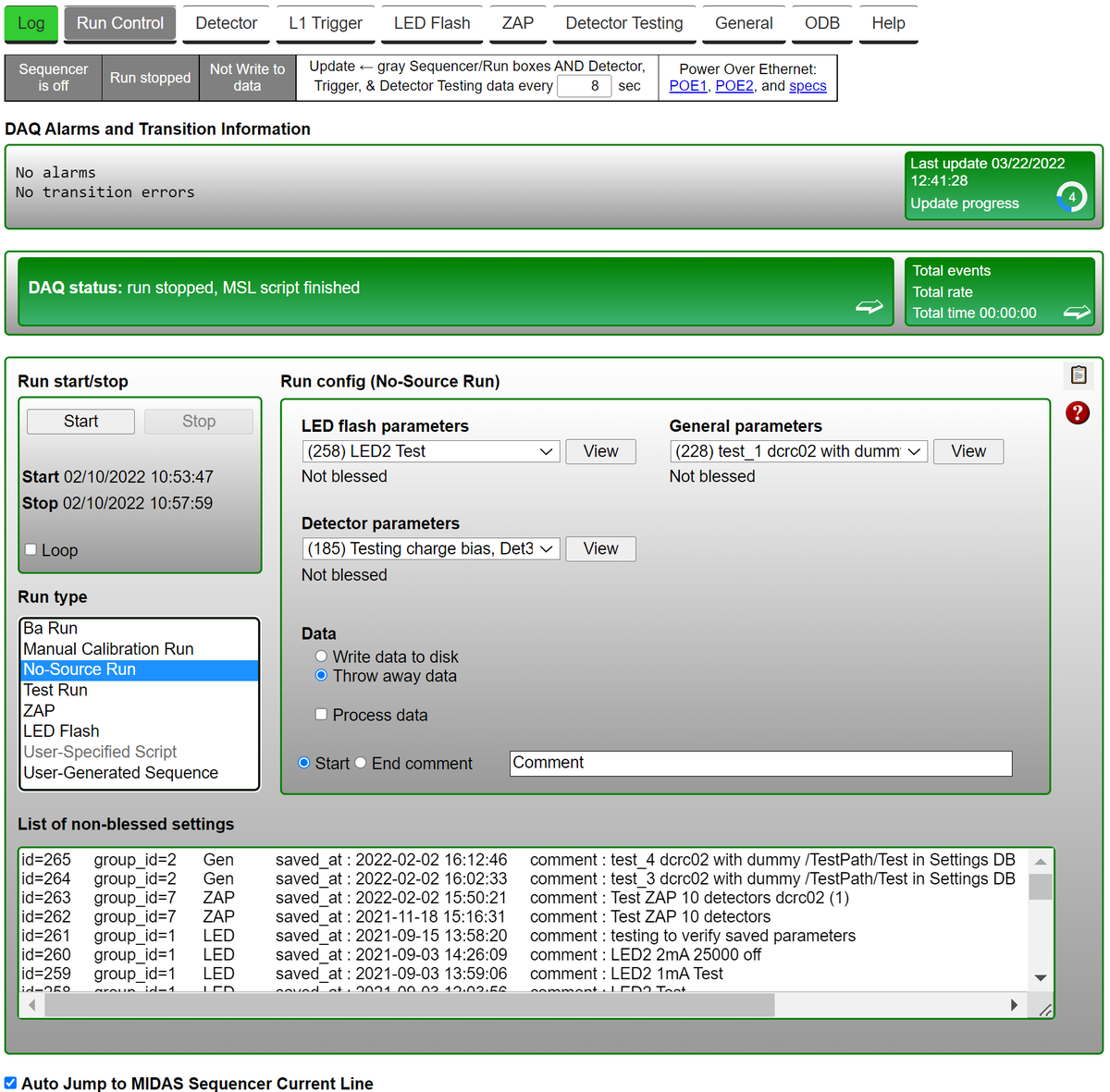 SuperCDMS's tweet photo. ⏱️Getting ready to take data...

#SuperCDMS collaborators @usd have developed the Run Control User Interface, allowing simple and efficient interaction between the user and the Data Acquisition.  
👉 A view of the Run Control User Interface is below https://t.co/JsLat2MDXV