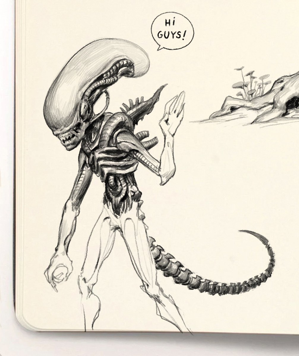 Little alien sketch for my 7 yo 