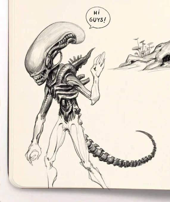 Little alien sketch for my 7 yo 