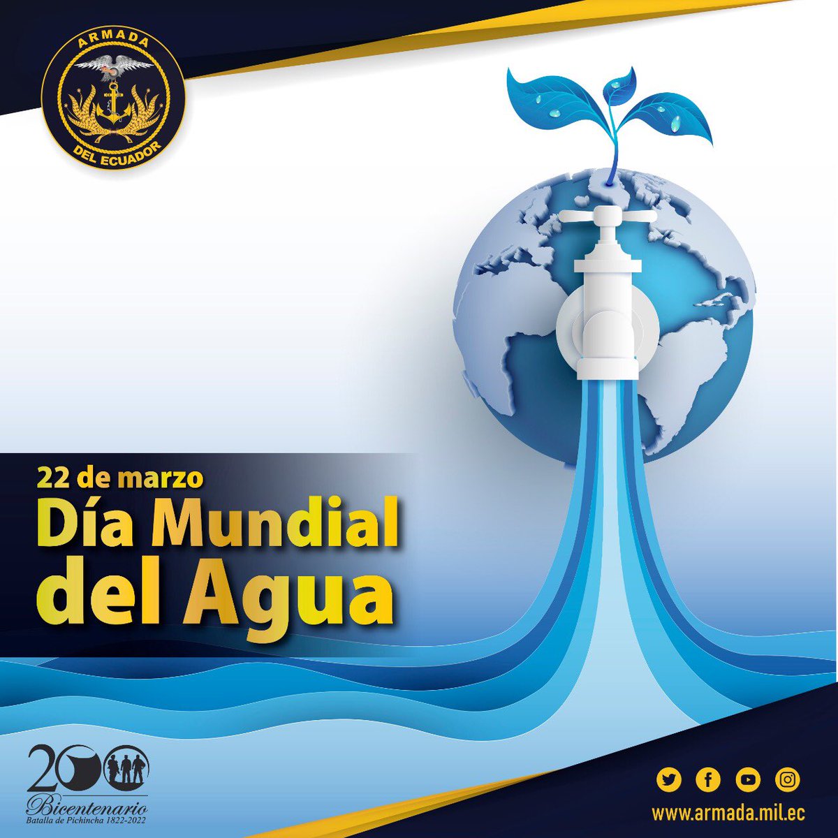 armada_ecuador's tweet photo. En la Asamblea General de las #Naciones Unidas realizada en #Brasil en junio de 1992,  se declaró el 22 de Marzo como Día Mundial del Agua, https://t.co/cIEqLOUlRb