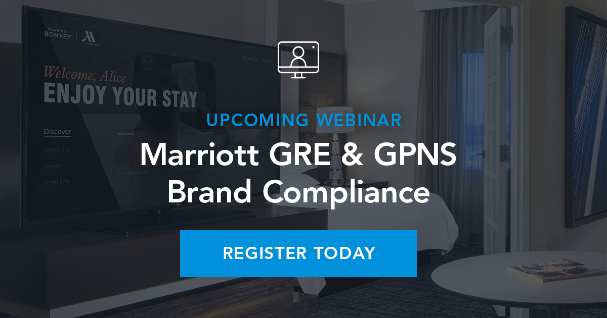 [WEBINAR - Wednesday March 23 @ 1:00 PM CT]   NOW is your last chance to register for our upcoming webinar covering Marriott GRE &amp; GPNS brand compliance requirements.

Register here: hubs.ly/Q016vP4J0