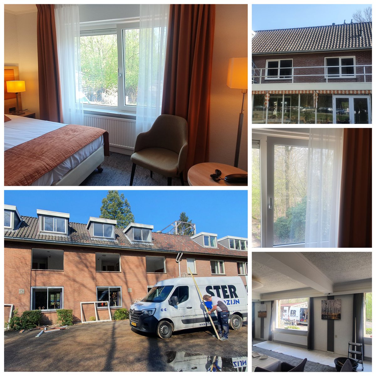 Deze week zijn de heren van <a href="/Sterkozijn/">Sterkozijn</a> bij ons over de vloer, want alle oude kozijnen worden vervangen door draaikiep ramen met hr++ ramen en hor! 💪En het wordt prachtig! Daarbij stijgt het comfort van onze gasten op de Standaardkamers en daalt onze gasrekening 👌 dus zéker ++!