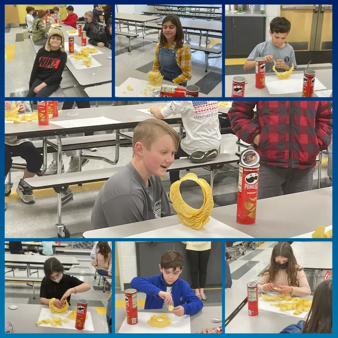 jemicyschool's tweet image. Before spring break, I group students used their creative problem-solving skills to take on the pringle challenge. The goal of the challenge was to create a free-standing circular structure made out of pringles! 

#problemsolving #learning #pringlechallenge #joy #dyslexia #jemicy