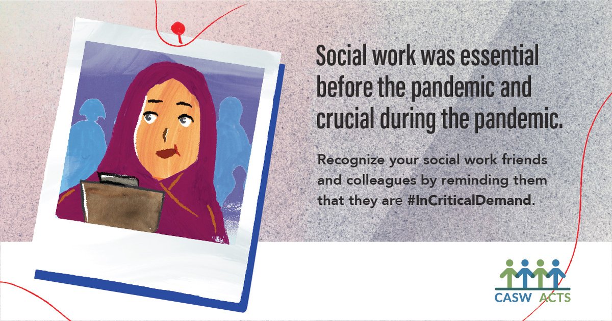 CMHA_VF's tweet photo. March is #SocialWorkMonth. We wish to acknowledge and lift up the contributions of social workers, social work educators and students. Social work was essential before the pandemic, crucial during the pandemic, and now more than ever, social workers are #InCriticalDemand https://t.co/UfoxXxa93h