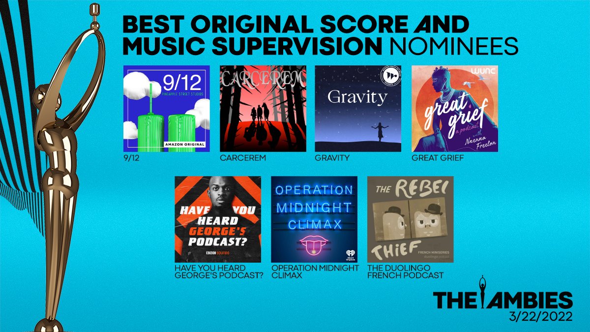 AdondeMedia's tweet photo. Tonight’s the night! Our CEO @martinacastro will be presenting at #TheAmbies at 9pm ET + we're nominated for TWO awards: "Best Original Score" for the Duolingo French podcast &amp; "Best Podcast for Kids" for the #VivoMovie podcast. 

Watch it live here: https://t.co/FMCEpqBwWD https://t.co/87kduyWVOD