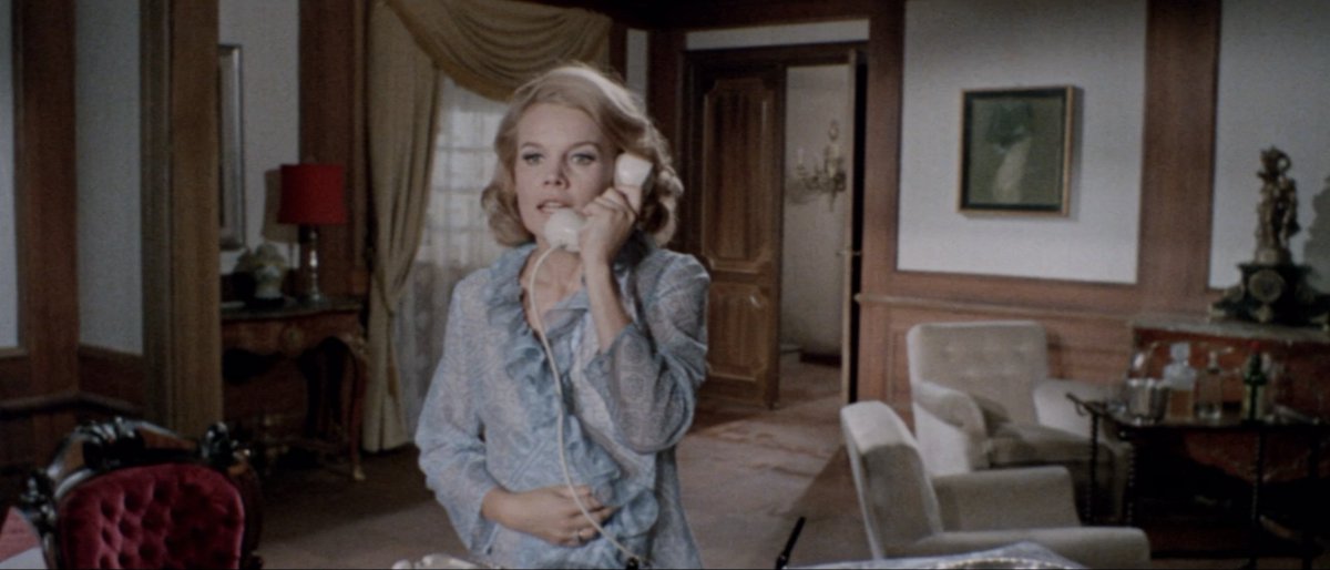 There are more J&B Rare Scotch Whiskey bottles in 1969's Orgasmo than possibly any other giallo. Perhaps if they drank less #JBScotch things might have gone better for eternally exasperated Carroll Baker. #giallo #horrormovies #ItalianHorror