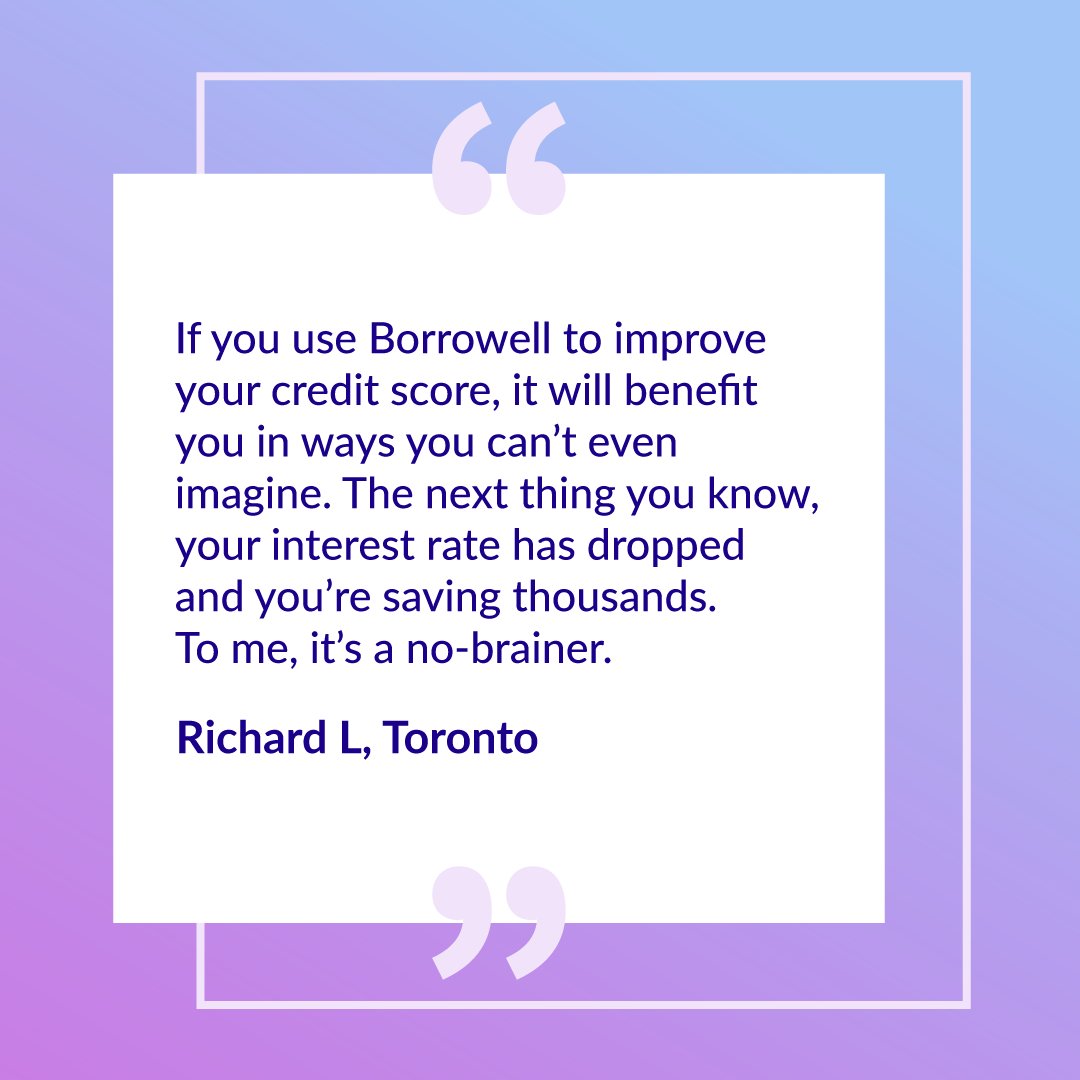 Borrowell's tweet photo. Yes, Richard! We LOVE hearing from our 2 million members about how using Borrowell has impacted their lives for the better! ❤️ If you want to join Richard in improving your credit score, head to https://t.co/d4I88lcHsg #creditscore #CDNfinance #CDNpoli #finance101 https://t.co/cj9ZXonLPF