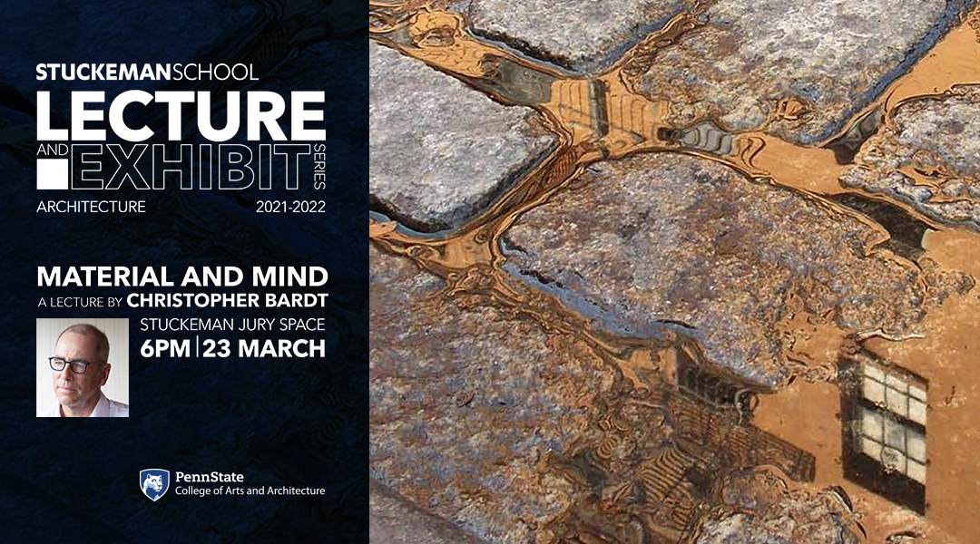 StuckemanNews's tweet photo. Reminder: Co-founding Principal of @3six0 &amp; @RISDARCH Professor Christopher Bardt (@cbardt) will present "Material and Mind" at 6P TOMORROW live in our Jury Space and via @WPSU. Learn more: https://t.co/AOUYoq01cQ https://t.co/LJGilPTVBK
