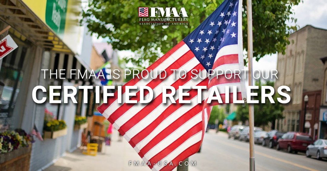 The FMAA is proud to support our Certified Retailers. If you want a 100% Made in the USA American flag, check out our list of certified retailers at fmmaa-usa.com #RetailerHighlight #America #USA #AmericanFlag #Flag #fmaa #madeinamerica #madeintheusa