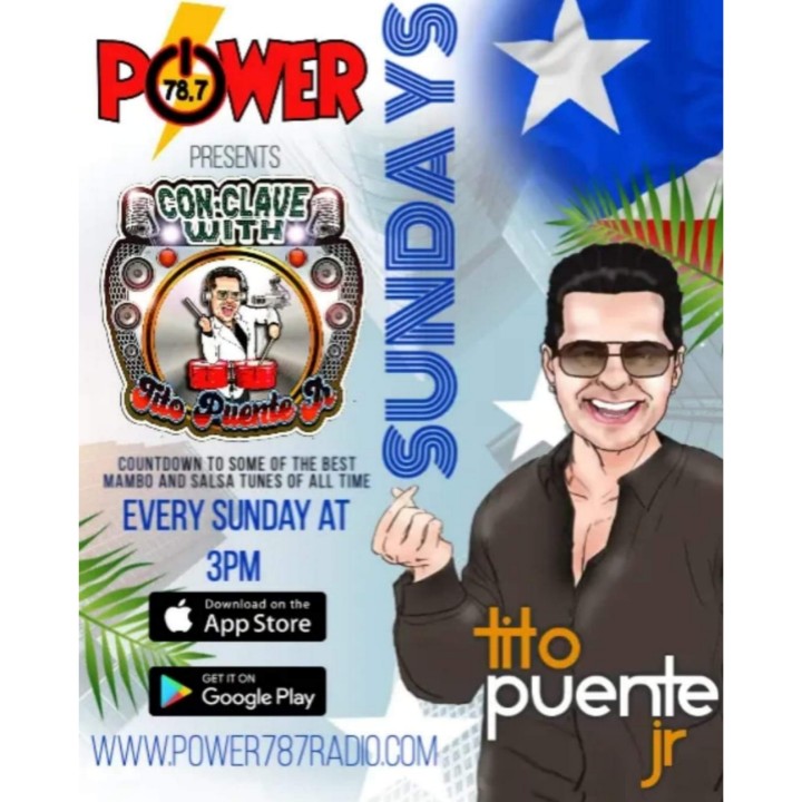 Sun April 3rd on <a href="/power787radio/">Power 78.7Radio</a> at 3pm EST. "Con Clave with Tito Puente,Jr." Everything Tito Puente,Jr. on this show! 
<a href="/power787radio/">Power 78.7Radio</a> presents Con Clave featuring <a href="/titopuentejr/">Tito Puente, Jr.</a> Power 78.7 Radio.  The Music For The Culture. Download the app on our website power787radio.com